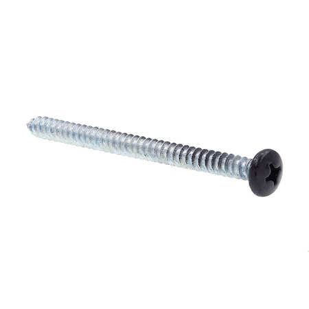 Prime-Line Sheet Metal Screw S-Tap Pan Head Phil Dr No. 10 X 2-1/2in Zinc Pl Steel Black Head 25PK 9155493
